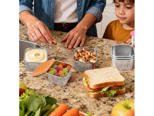 WAWINY 8 Pack Stainless Steel Snack Containers - 6oz