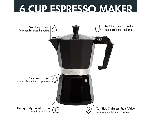 Primula Classic Moka Pot Stovetop Espresso and Coffee Maker