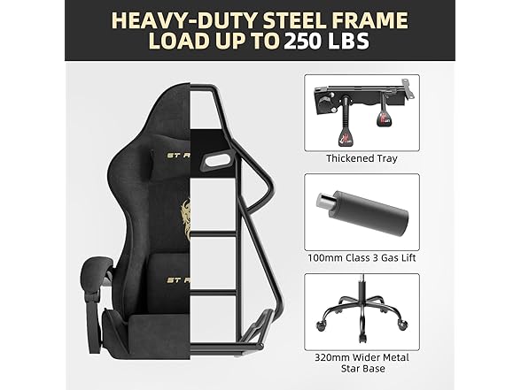 Ferghana Velvet Fabric Gaming Chair, High Back Ergonomic Gam (Open Box)