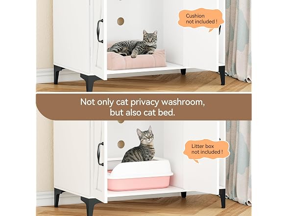 GOCAPTAIN Cat Litter Box Enclosure with Shelf Storage