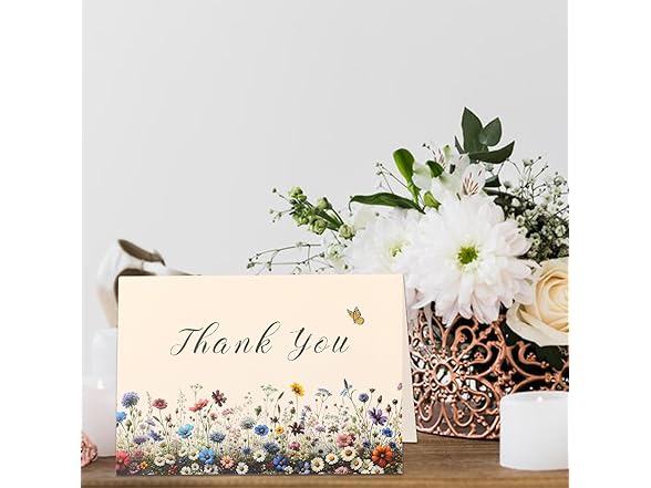 Vnaaem 24 Pack Wildflower Greeting Card