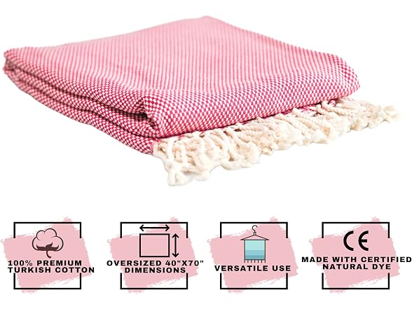 Peshtemal Beach Towel with Travel Bag Cotton,