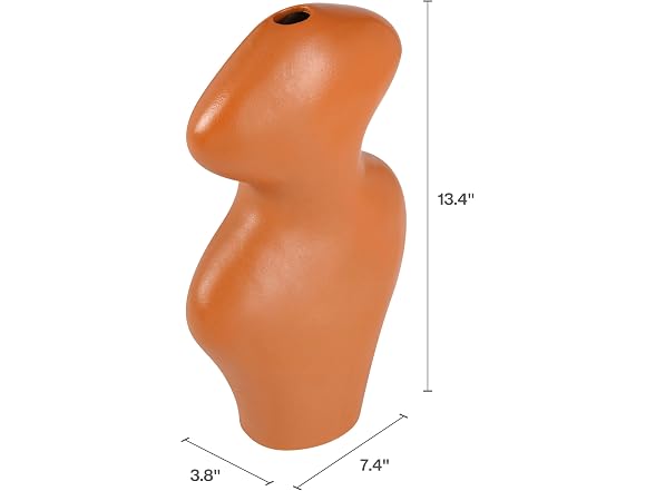 Elements Textured Wave Terracotta Ceramic Vase