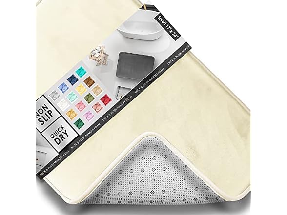 Clara Clark Bathroom Rugs, Velvet Memory Foam