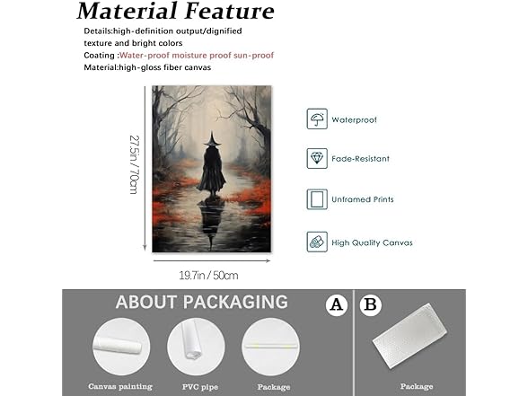 Witch in haunted forest painting