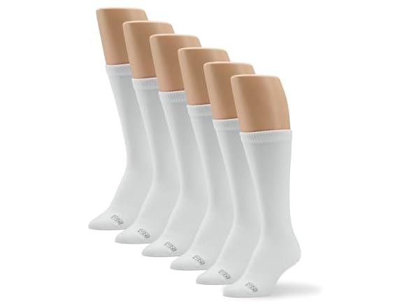 No Nonsense Women's White Crew Socks 6pk (4-10)