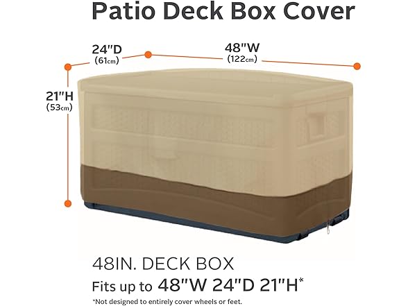 Classic Accessories 48" Patio Deck Box Cover