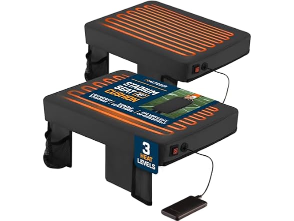 Alpcour 2PK Heated Stadium Seat Cushion