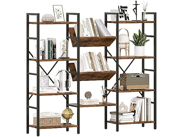 GAOMON 54" Triple Wide 4-Tier Bookshelf