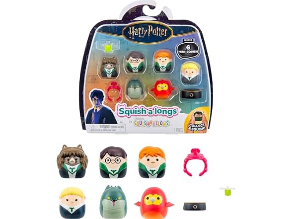 Squish-a-longs “Harry Potter” Mini-Squish + Accessory 6-Pack