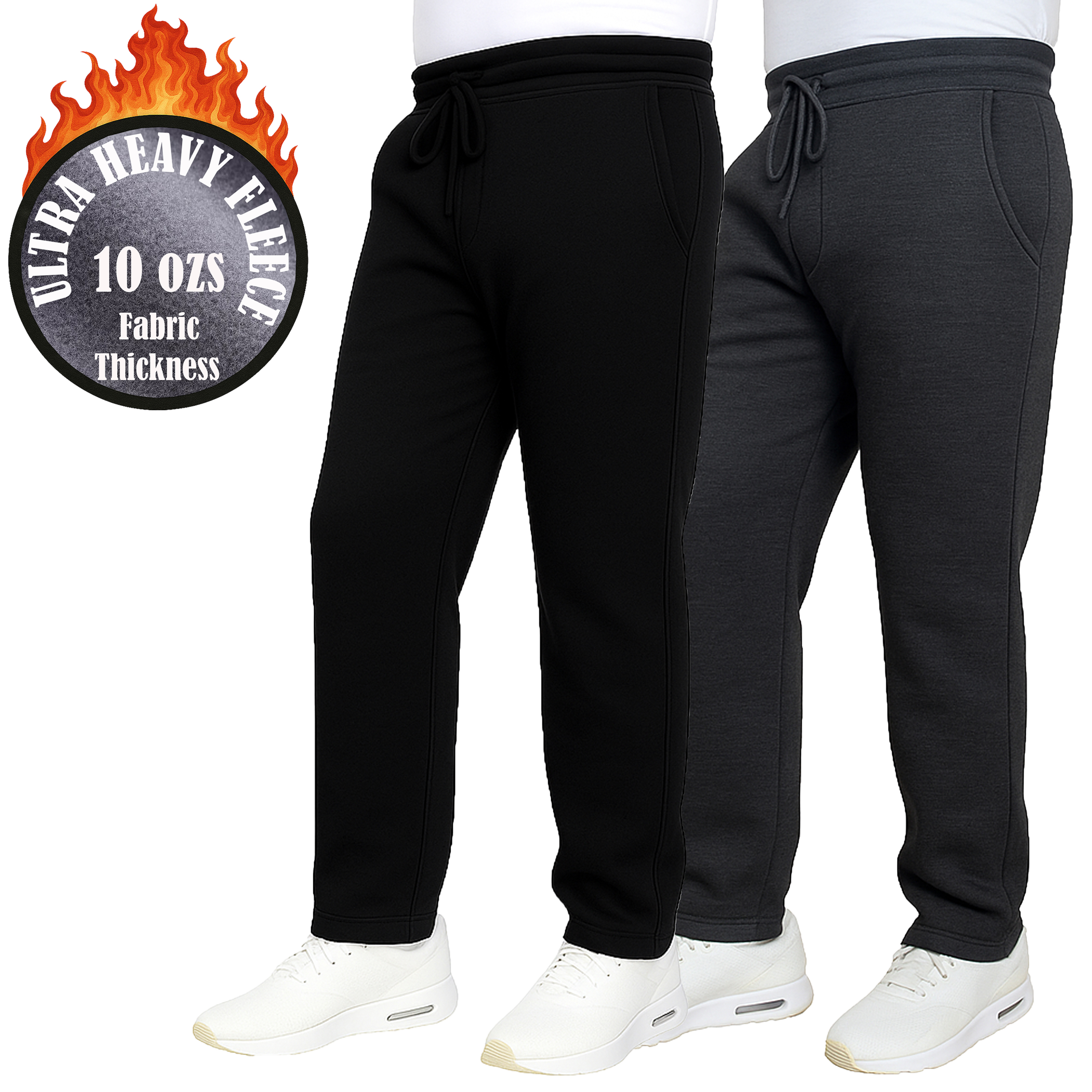 Mens Heavyweight Fleece-Lined Sweatpants (1 or 2pk) - Gallery 25