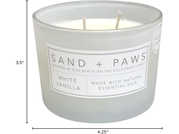 Sand + Paws Scented Candle - White Vanilla