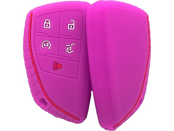 Key Fob Cover Chevy GMC 5Btn Purple+Pink