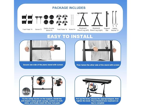 Takywep Heavy-Duty z-Shaped Piano Keyboard Stand