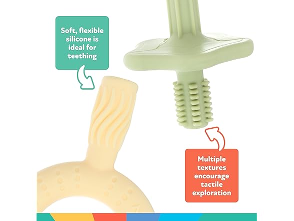 Nuby Hollow Tube Silicone Teething Toy 2Pk