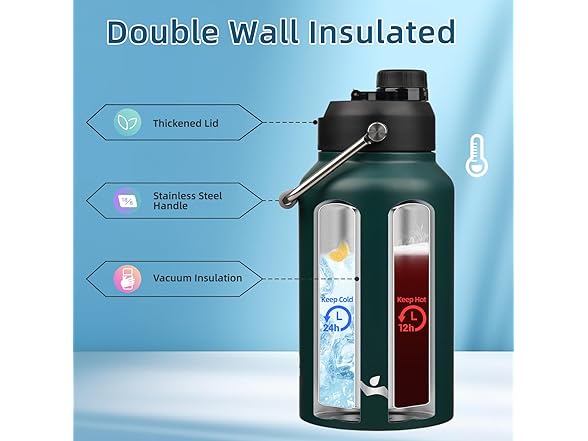 Konokyo Jug with Handle,87 oz Insulated Water Bottle