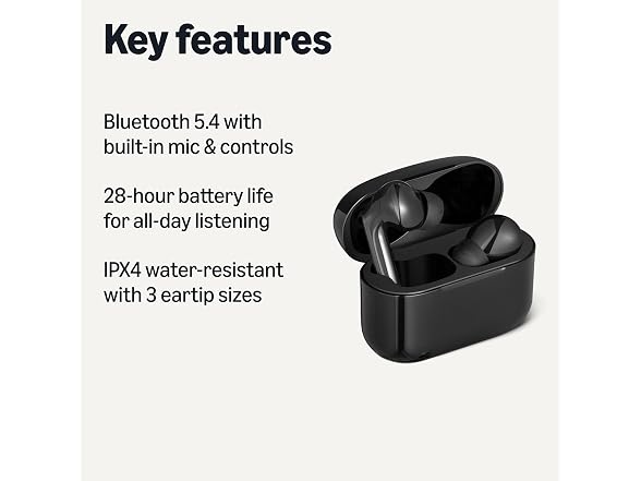 Amazon Basics Bluetooth 5.4 True Wireless Earbuds