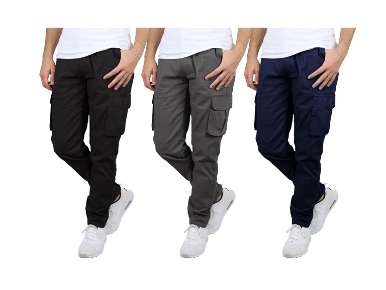 Mens Flex Stretch Cotton Cargo Pants