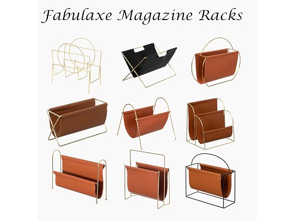 Fabulaxe Arch Gold-Tone Metal Magazine Rack 