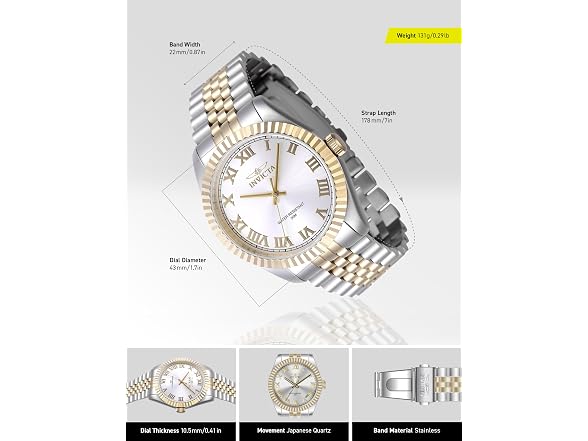 Invicta Specialty Quartz 3 Hand Dial Watch