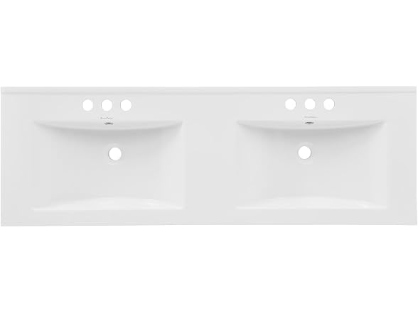 48" Ceramic Vanity Top Double Basins with 3 Holes