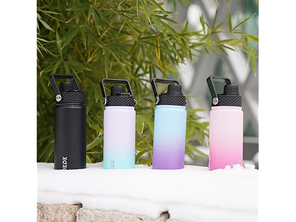BJPKPK 2 Pack Insulated Water Bottle with Straw Lid