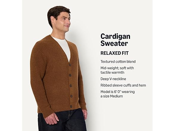 Amazon Essentials Men Relaxed-fit Cotton Cardigan