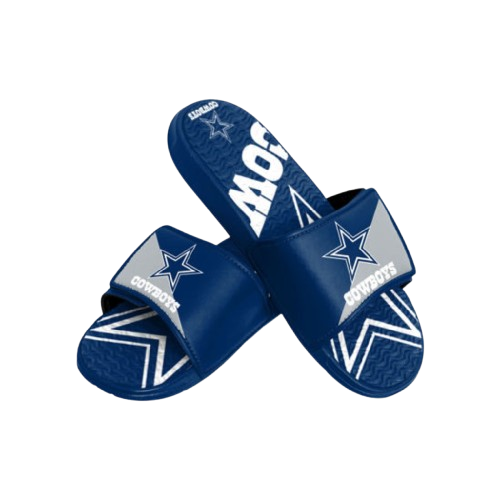 FOCO Men Dallas Cowboys NFL Logo Gel Slides - Gallery 3