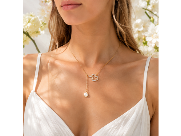18K Gold Plated Heart Loop Necklace