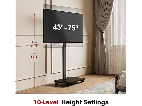 AOKCOS Rolling TV Stand | 43-75"