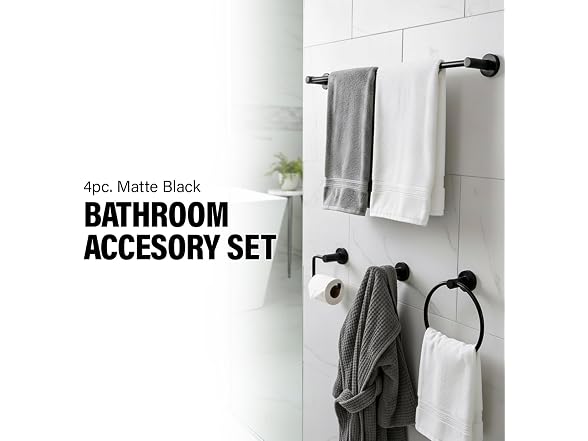 HIGHCRAFT 4-Piece Bathroom Accessory Set