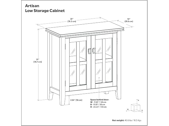 SIMPLIHOME Artisan 30" Wood Cabinet