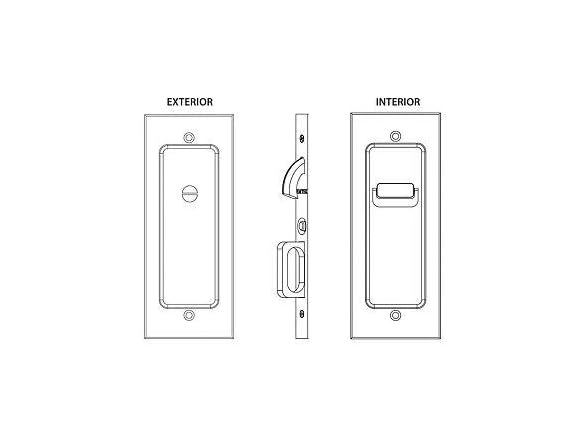 EEmtek Modern Rectangular Privacy Pocket Mortise Lock
