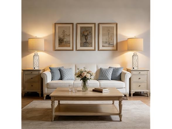 WIHTU 26.5'' White Resin Table Lamps