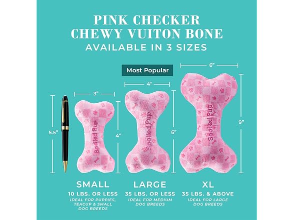 Haute Diggity Dog Chewy Vuiton Bone Plush Squ