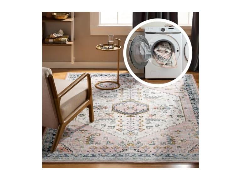 Haven Modern Medallion Machine Washable Area Rug, 8x10