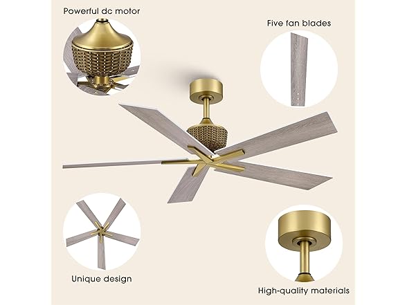 Parrot Uncle F6049 52" Ceiling Fan Without Light