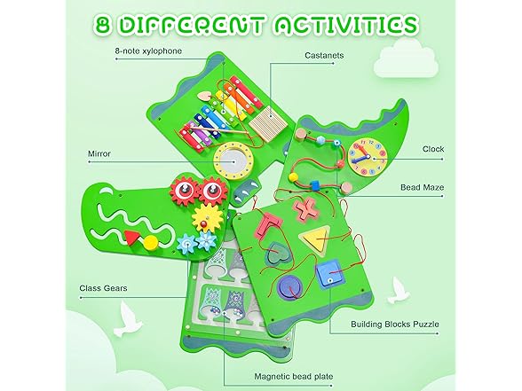 Crocodile Sensory Toys Activity Wall Panels