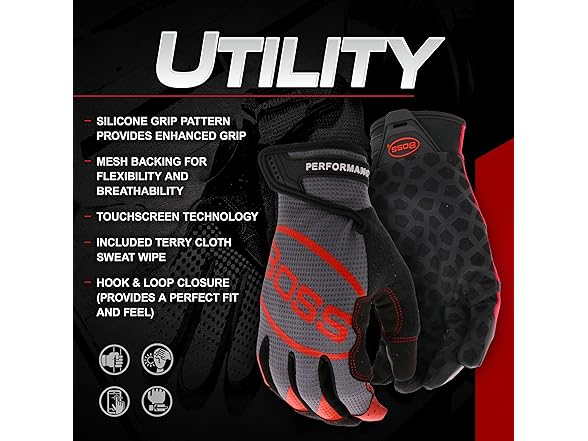 BOSS B52101 Utility High Dexterity Mesh Work Glove
