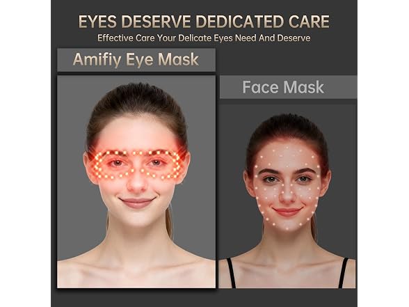 Amifiy Red Light Therapy Eye Mask Black