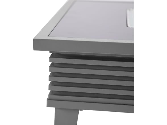 LeisureMod Walbrooke Modern Outdoor Square Fire Pit Table with Slats