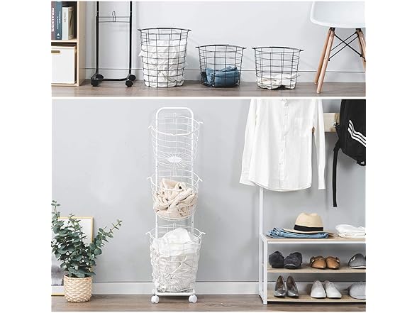 Lomani 3-layers laundry basket on wheels
