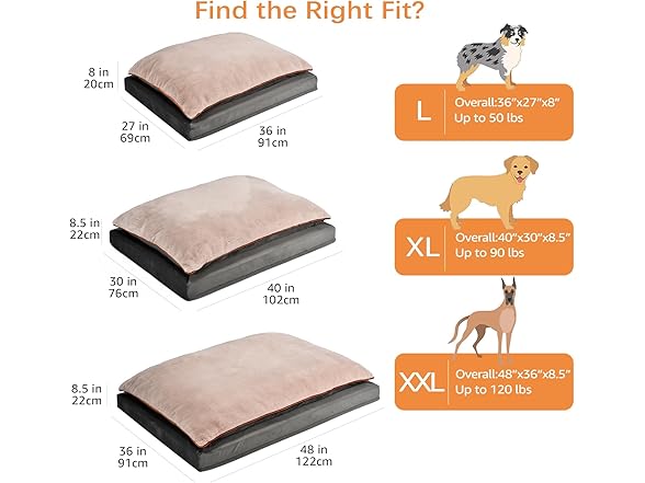 Amazon Basics Dog Bed with Cooling Gel Memory Foam