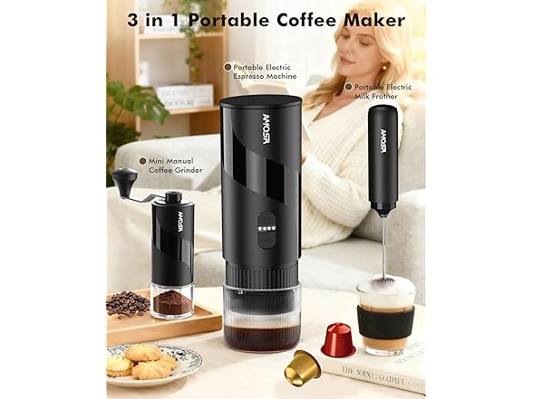 AMOSA Mini Electric Espresso Coffee Maker Set