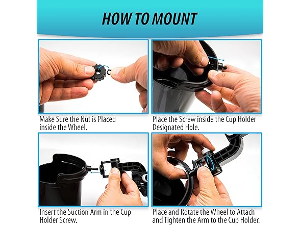 Zone Tech GA0038 Recessed Folding Cup Drink Holder Black