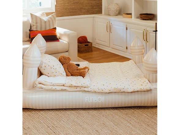FUNBOY Striped Castle Inflatable Travel Air Bed & Mattress