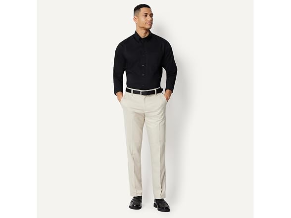 Amazon Essentials Men Stretch Wrinkle Shirt Black