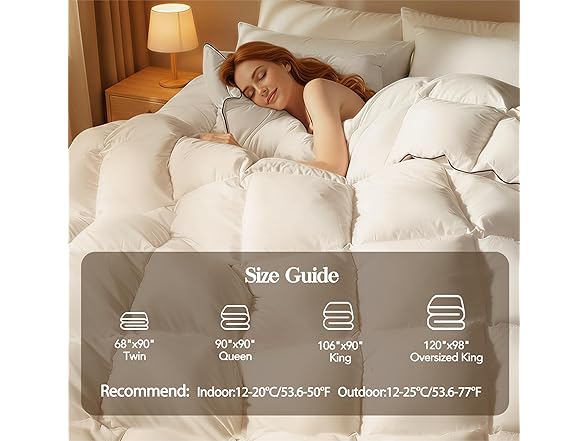 White King Size Feather Down Comforter