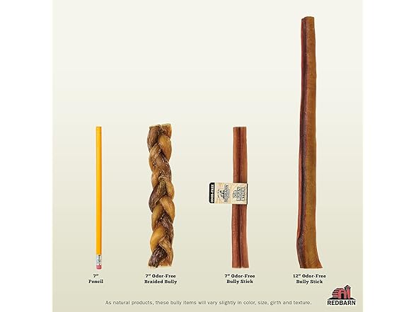 Redbarn Odor Free 7" Braided Bully Stick