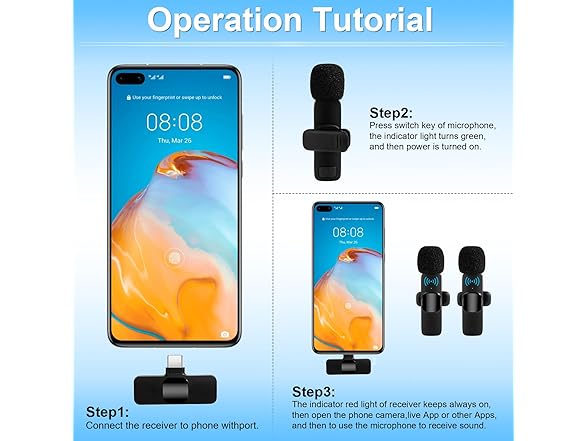 Ocdonor Wireless Lavalier Microphone